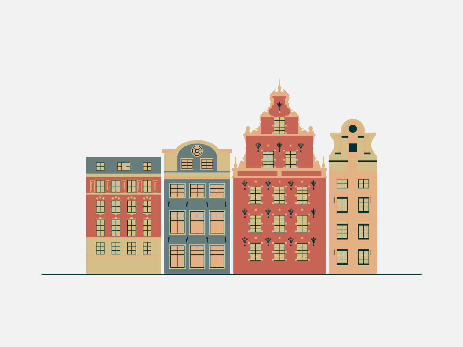 Gamla Stan Digital Drawing Wallpaper