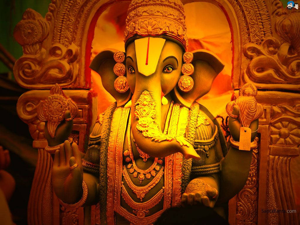 Ganesh 3d Stone Statue Wallpaper