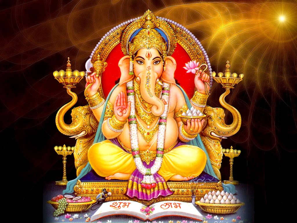 Ganesh Ji Hd Spiral Sunlight Wallpaper