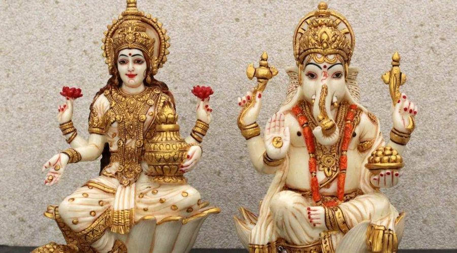 Ganesh Lakshmi Statues Wallpaper