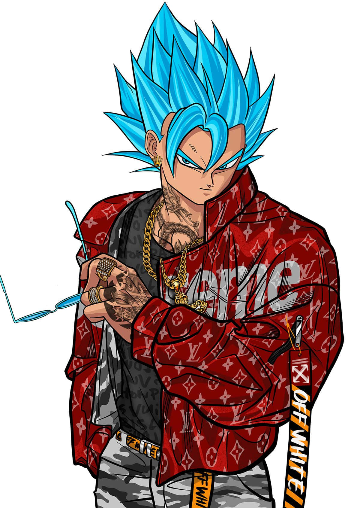 Gangster Goku Stylized Artwork.jpg Wallpaper