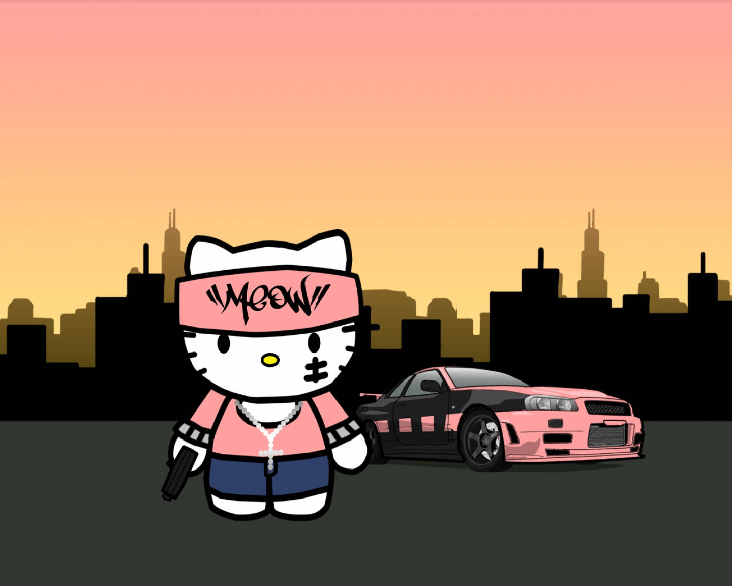 Gangster Hello Kitty Aesthetic Wallpaper