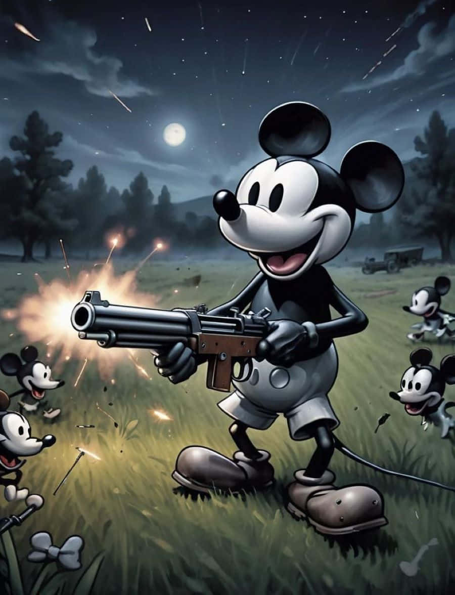 Gangster Mickey Mouse Armedand Dangerous Wallpaper