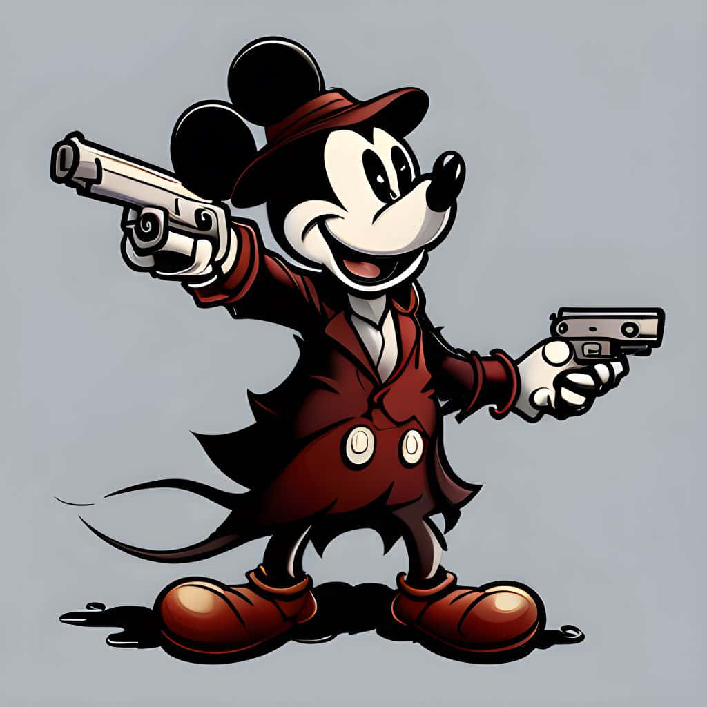 Gangster Mickey Mouse Artwork Wallpaper