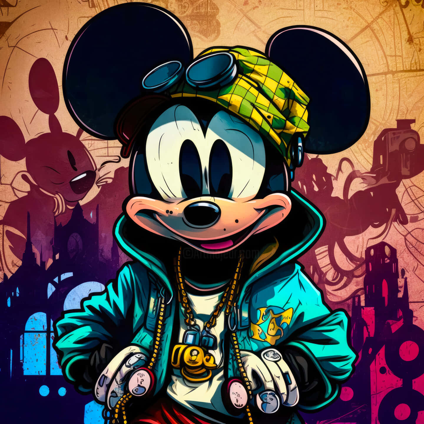 Gangster Mickey Mouse Artwork Wallpaper