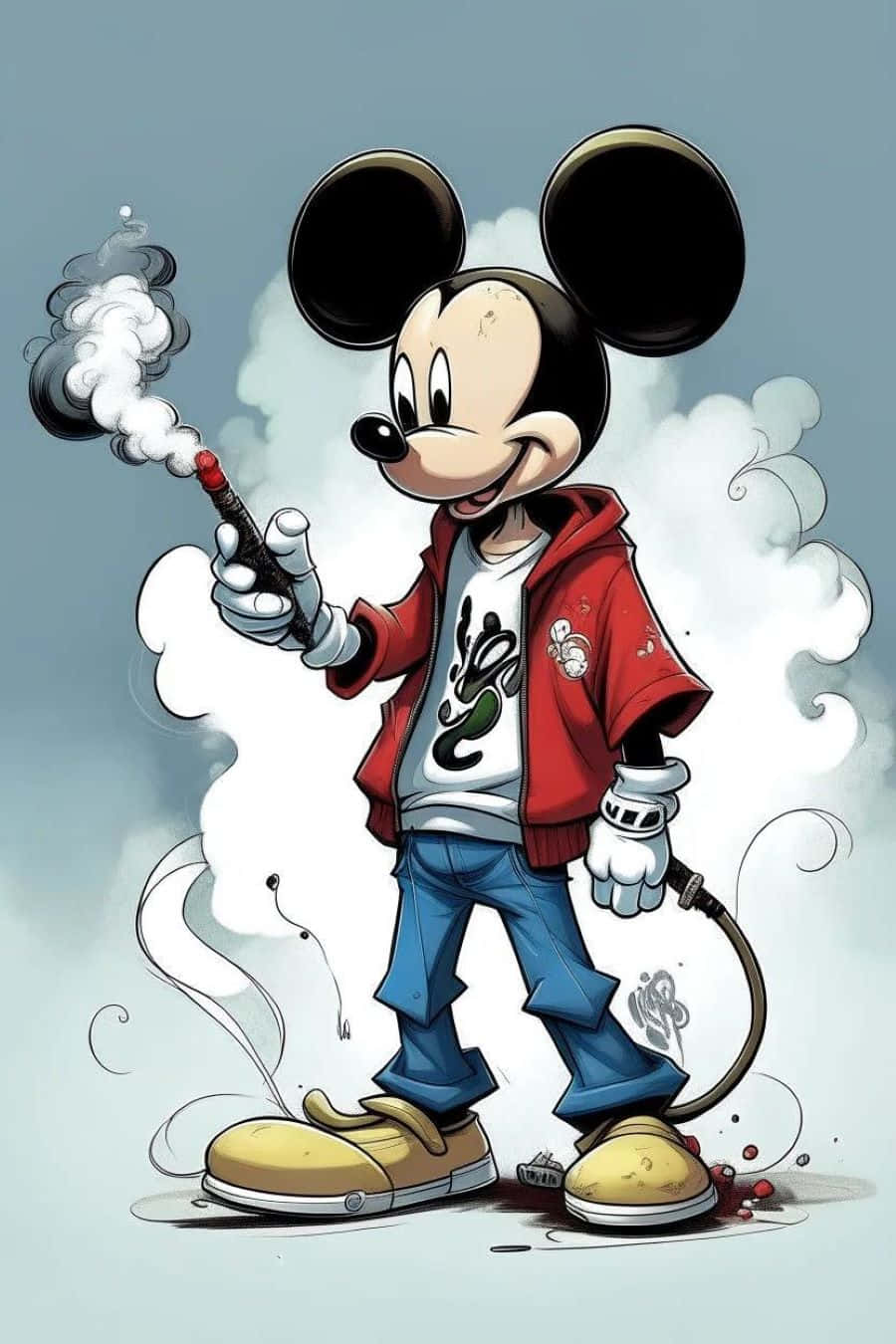 Gangster Mickey Mouse Artwork Wallpaper