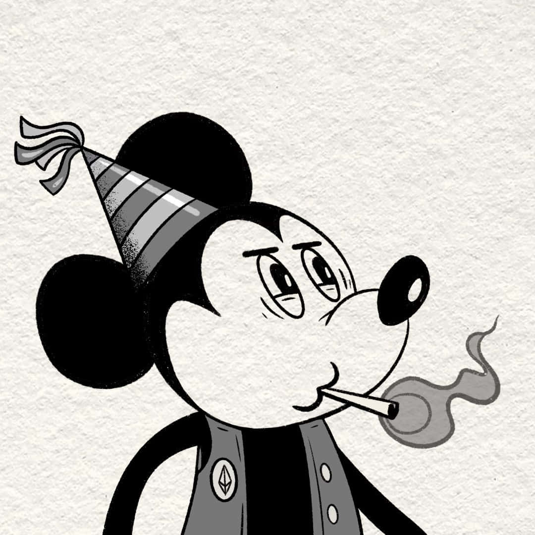 Gangster Mickey Mouse Cartoon Wallpaper