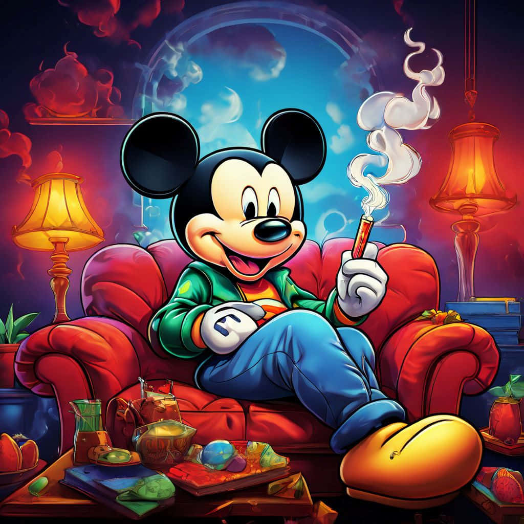 Gangster Mickey Mouse Lounge Wallpaper