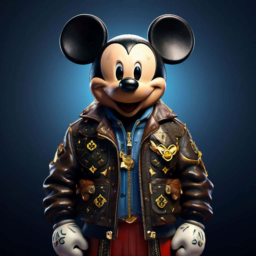 Gangster Mickey Mouse Stylized Portrait Wallpaper