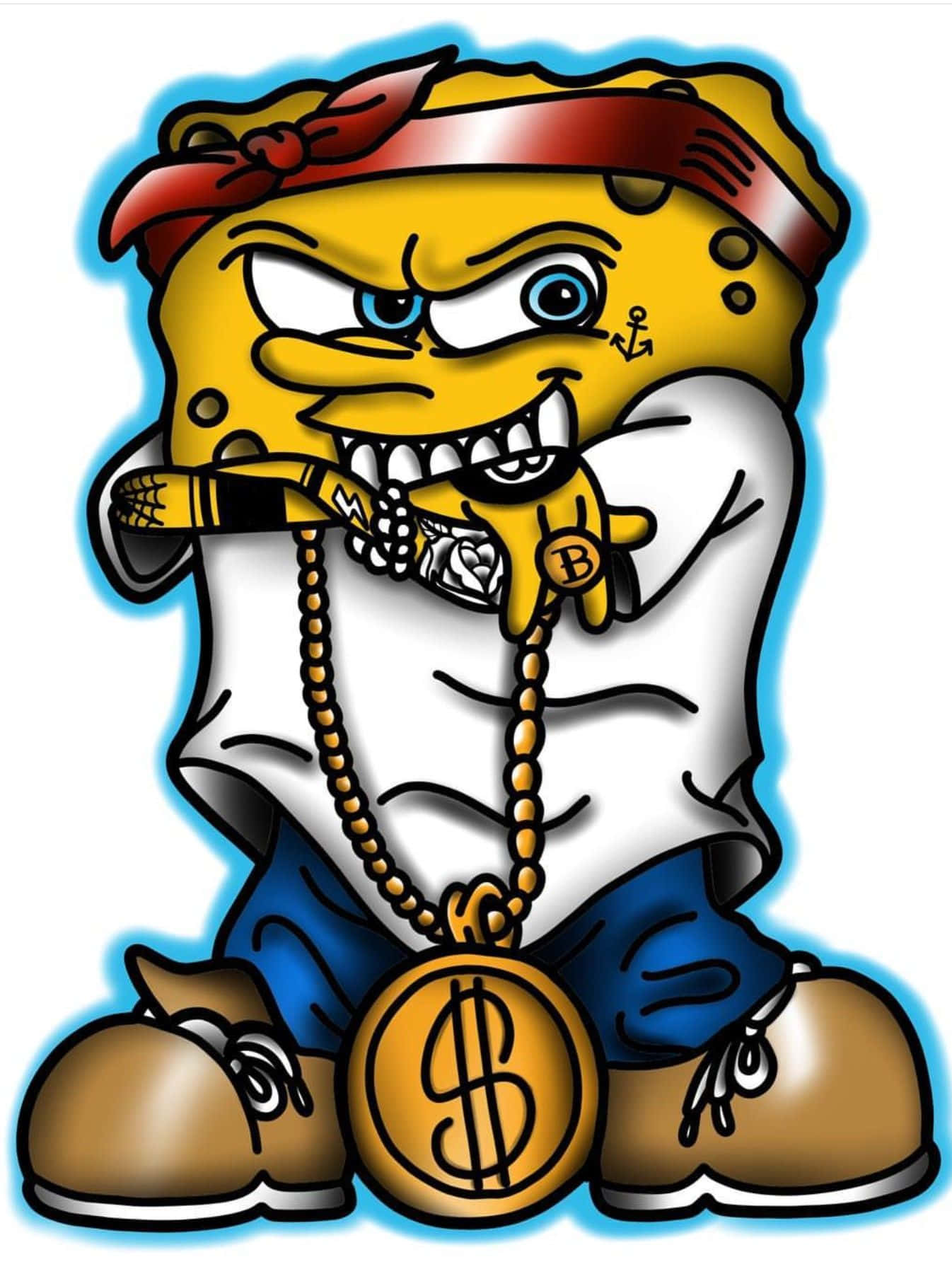 Gangster_ Sponge Bob_ Character_ Artwork.jpg Wallpaper