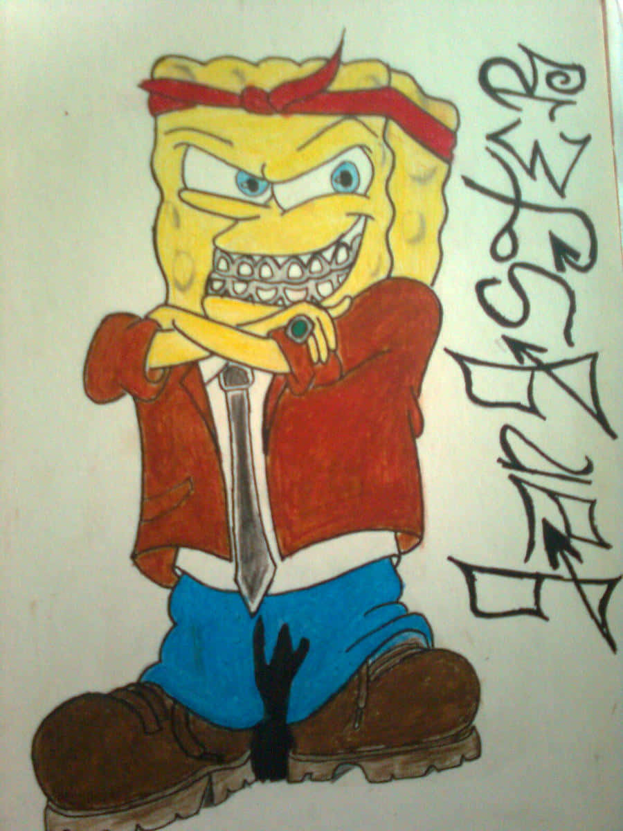 Gangster_ Spongebob_ Artwork Wallpaper