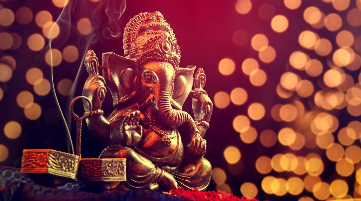 Ganpati Hd Bokeh Lights Wallpaper