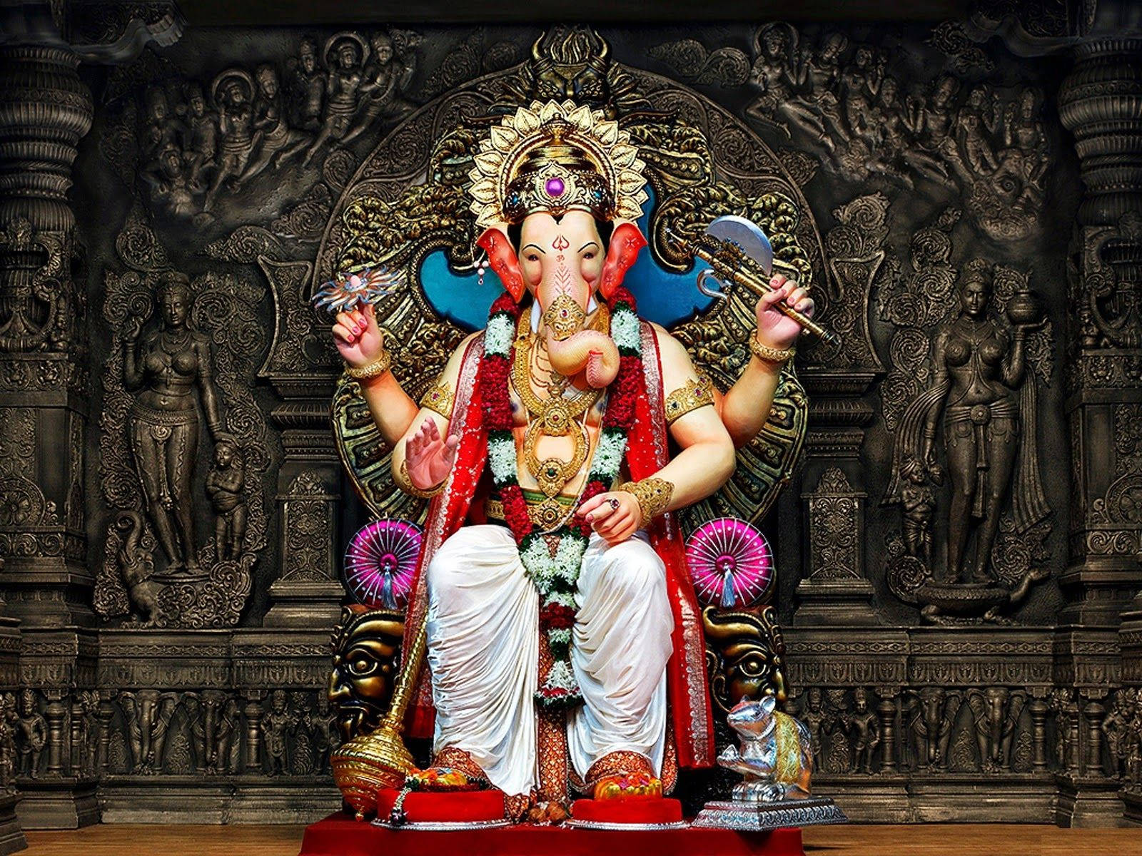 Ganpati Hd Bronze Wall Wallpaper