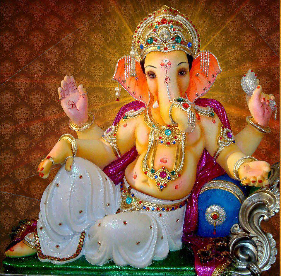 Ganpati Hd Leaning Wallpaper