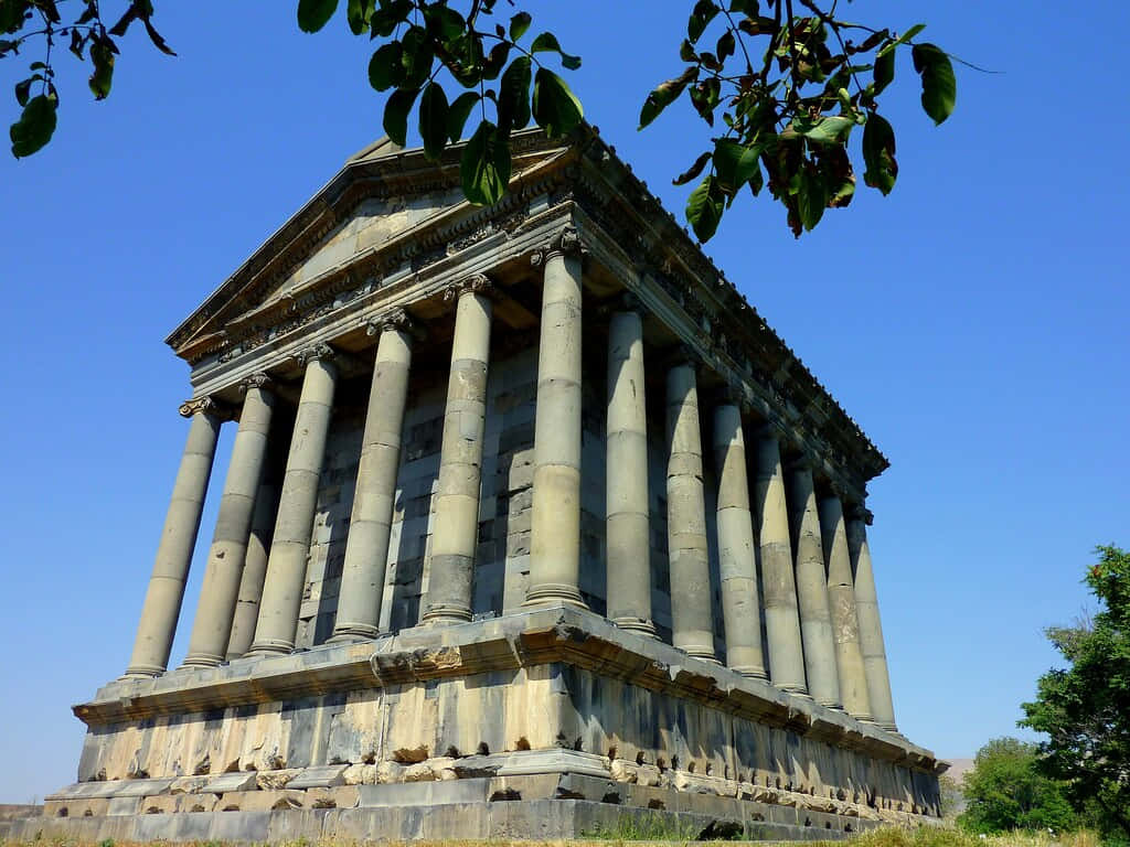 Garni Temple Under Clear Blue Sky Wallpaper