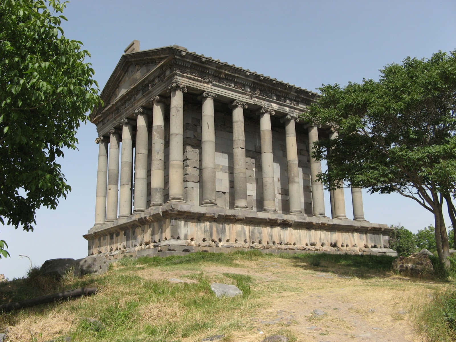 Garni Temple With Trees Wallpaper