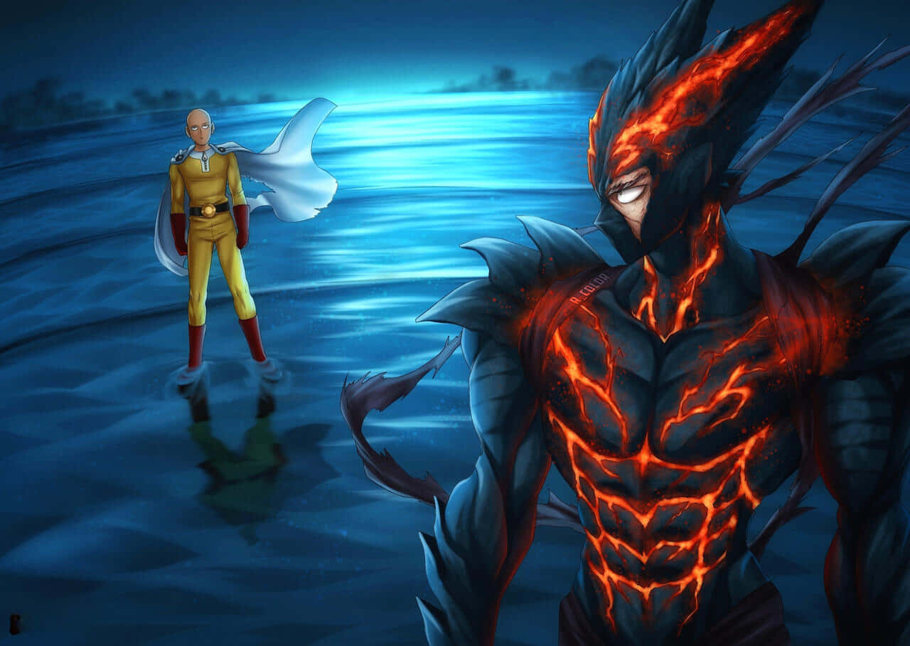 Garou, The Hero Hunter In A Fierce Stance Wallpaper