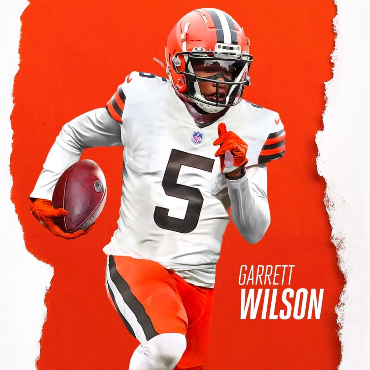 Garrett Wilson Football Action Pose Wallpaper