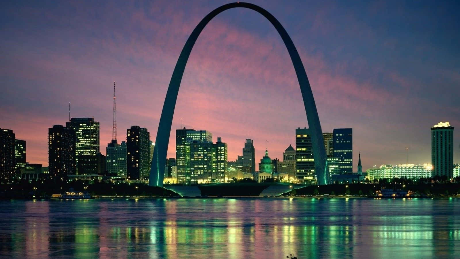 Gateway Arch National Park Pink Gray Sky Wallpaper