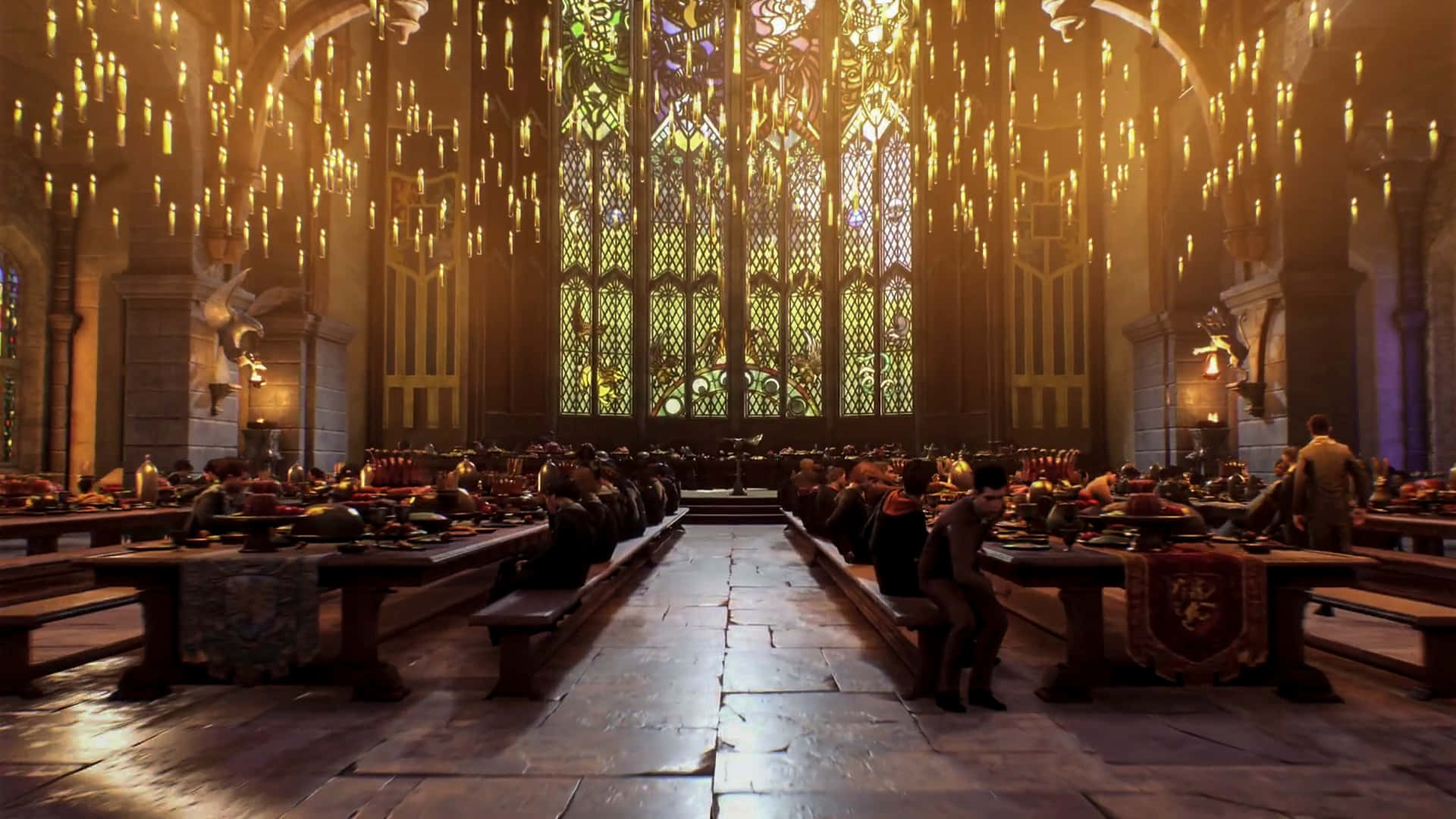 Gather In The Hogwarts Great Hall Wallpaper