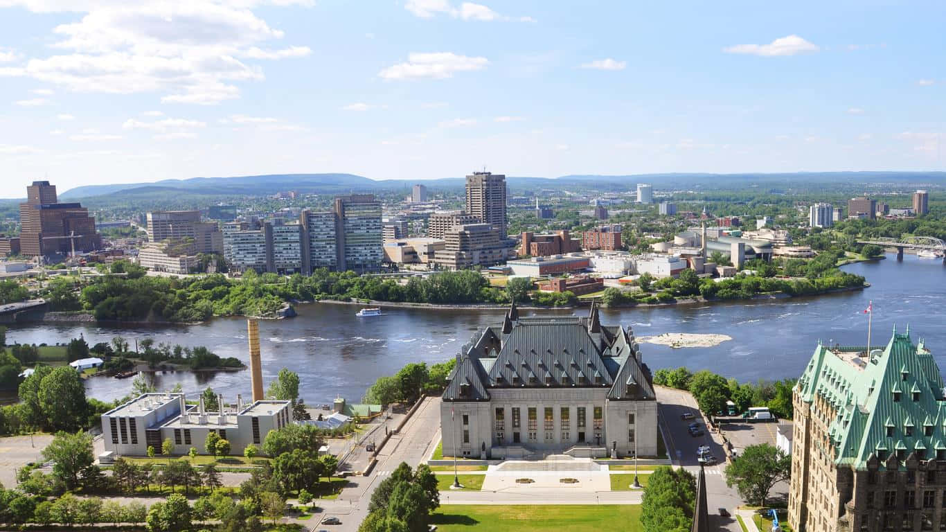 Gatineau River Cityscape Summer Wallpaper