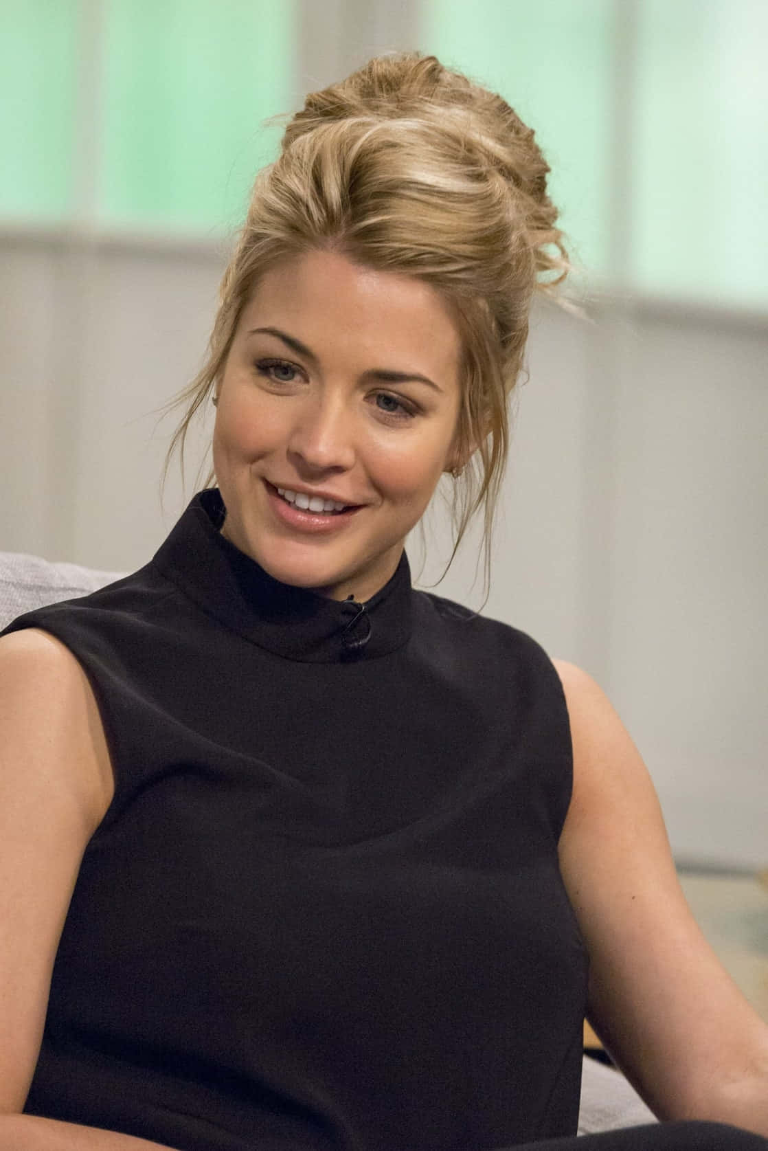 Gemma Atkinson Smiling During Interview Wallpaper