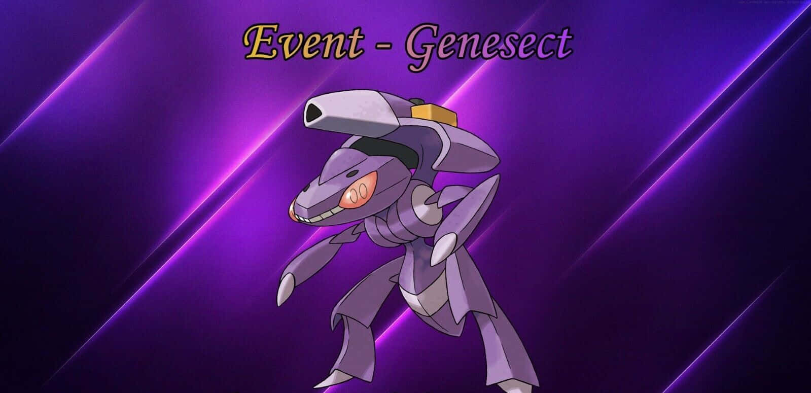 Genesect On Gradient Purple Background Wallpaper