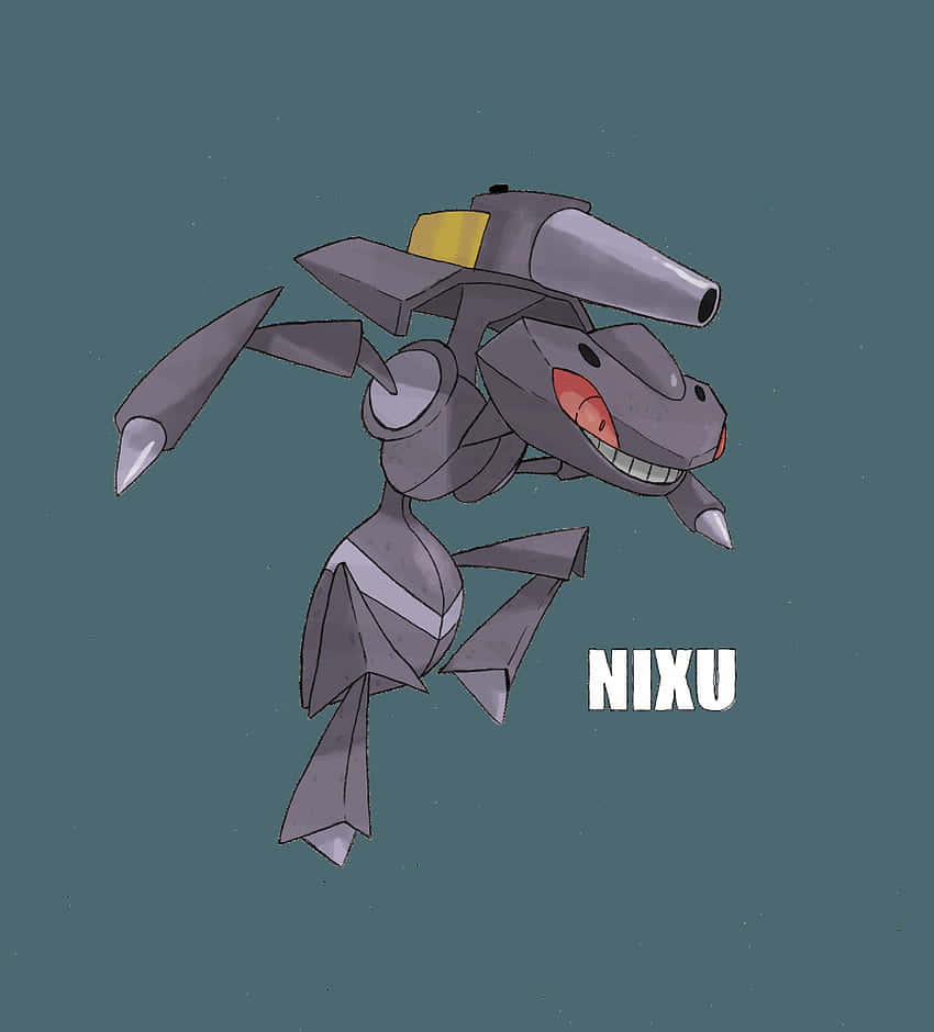 Genesect Pokemon On Pale Blue Background Wallpaper