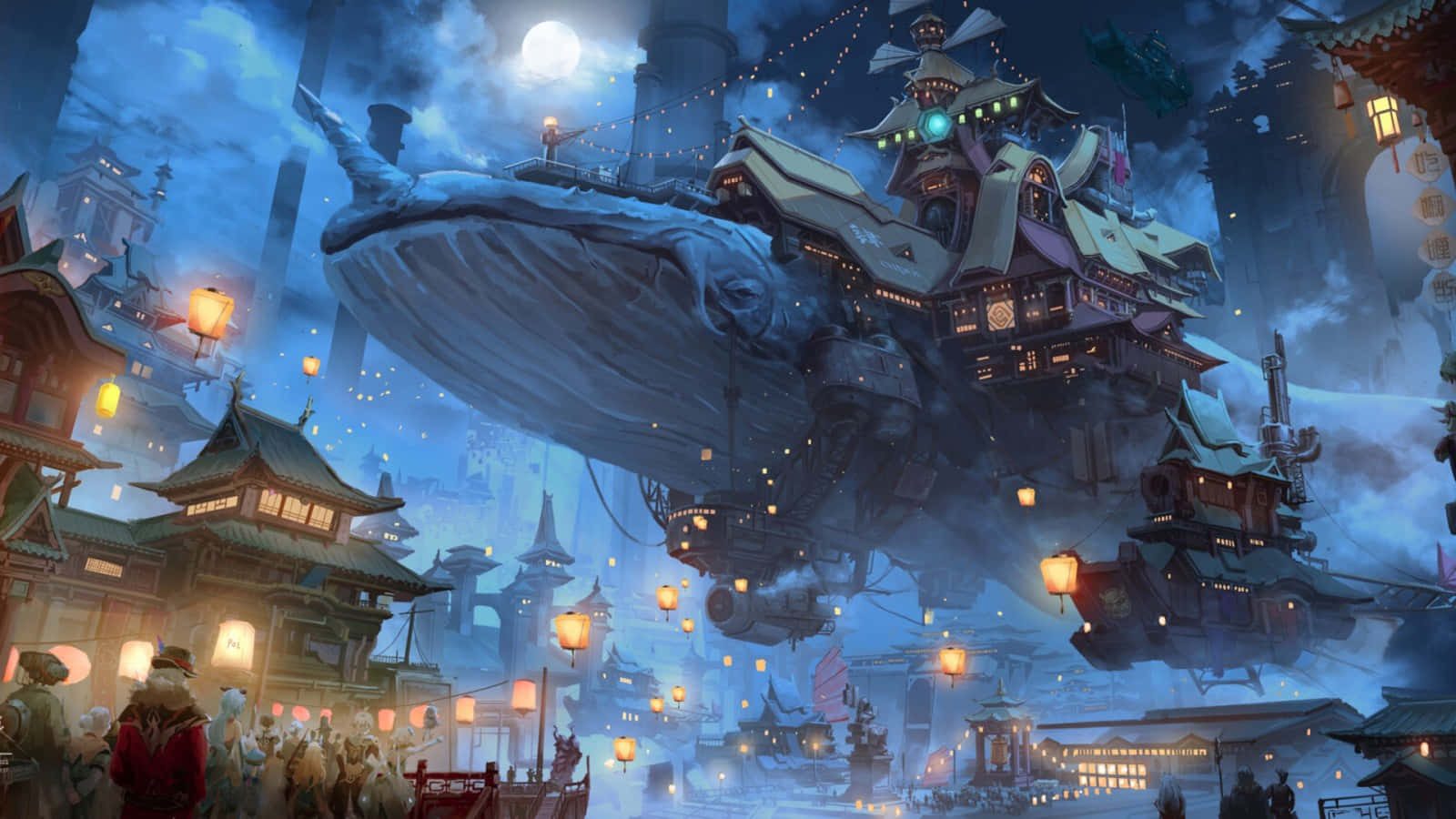 Genshin_ Impact_ Liyue_ Harbor_ Night_ Scene Wallpaper