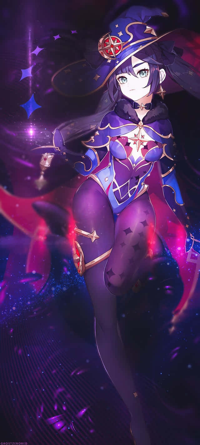 Genshin Impact's Astrologist Mona In Action Wallpaper