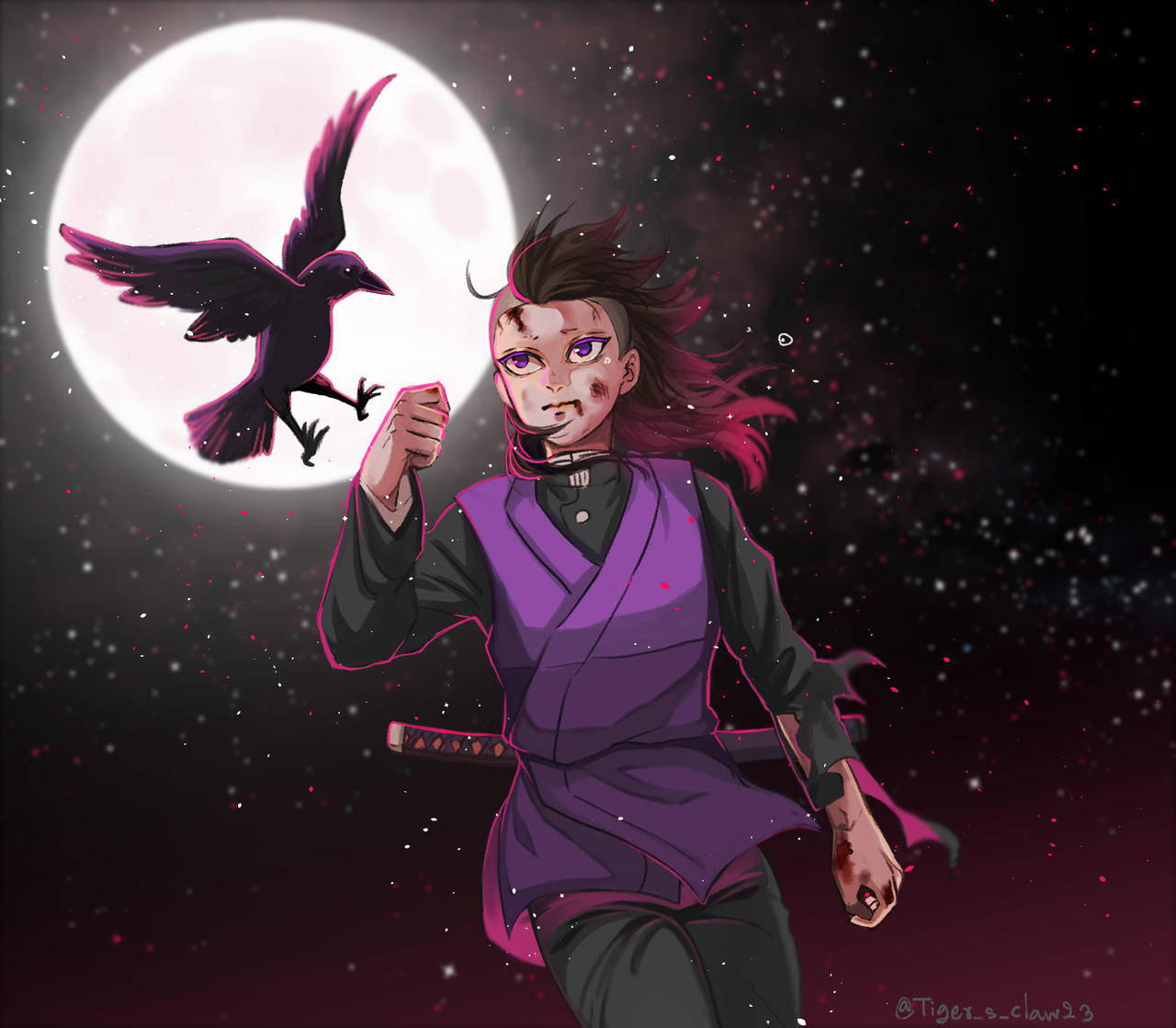 Genya Under Moon Art Wallpaper