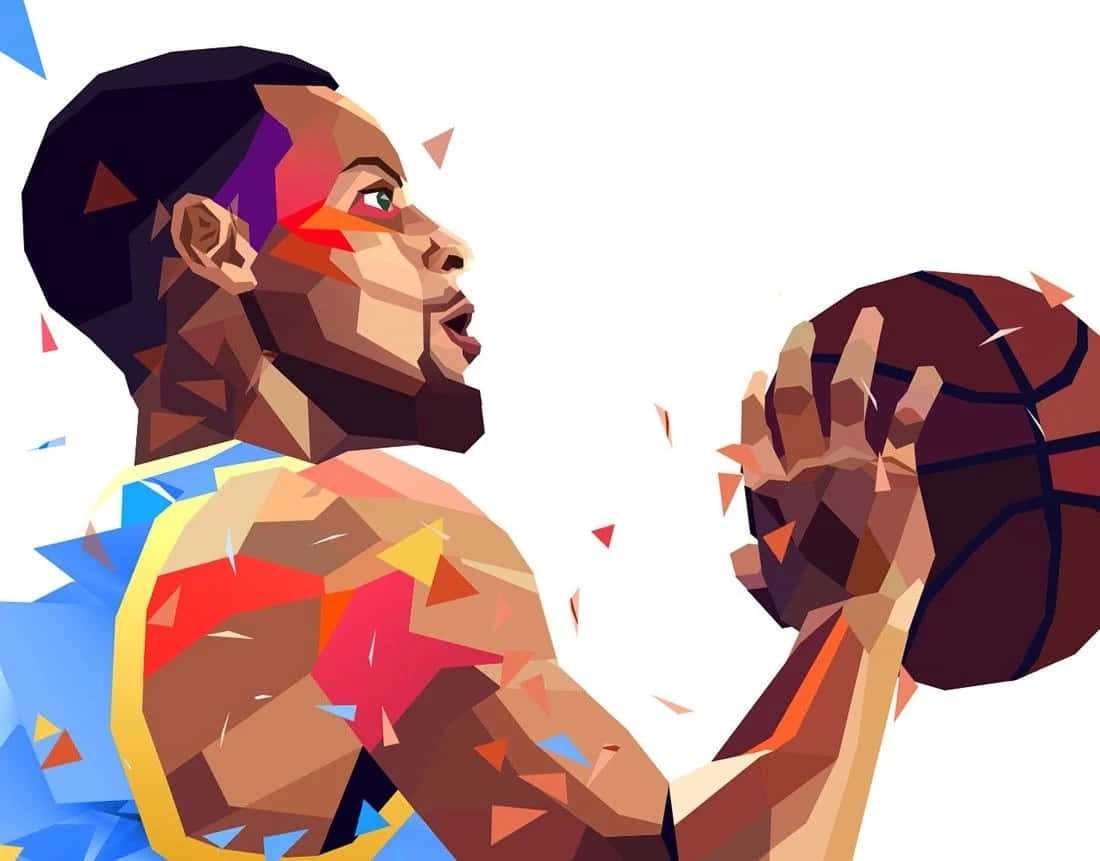 Geometric Basketball Player Art Wallpaper