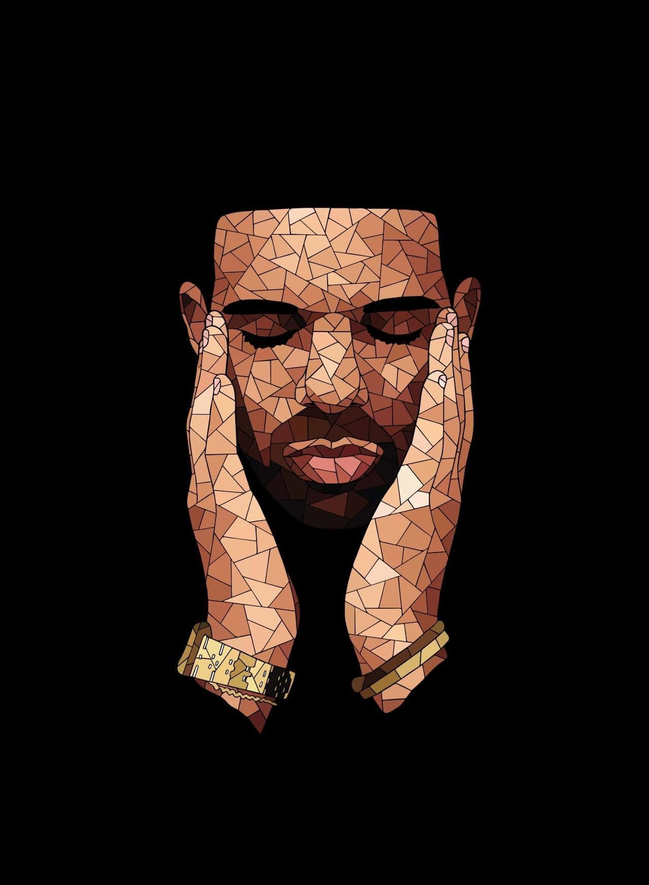 Geometric Rap Artist Illustration Wallpaper