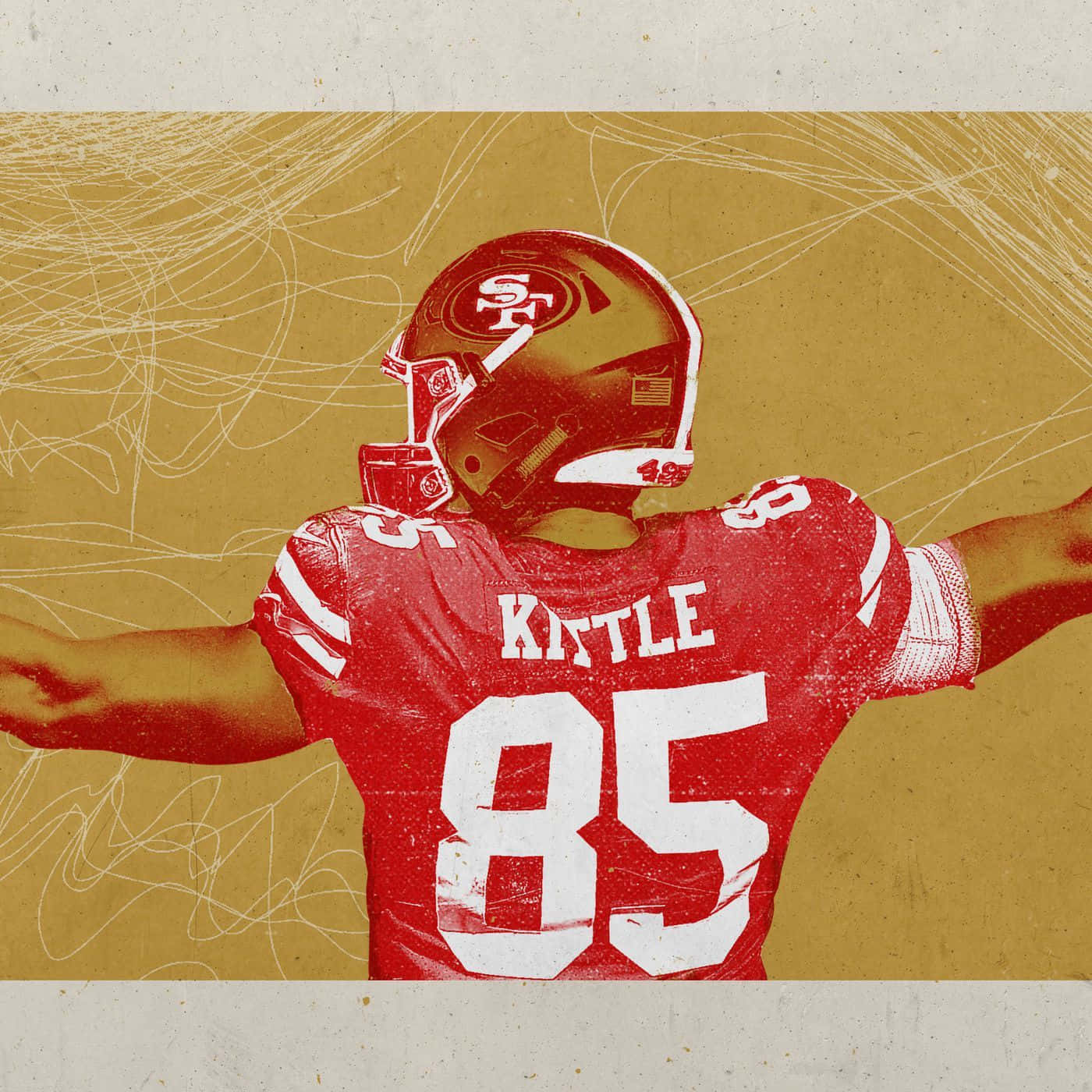 George Kittle 3d Art Wallpaper