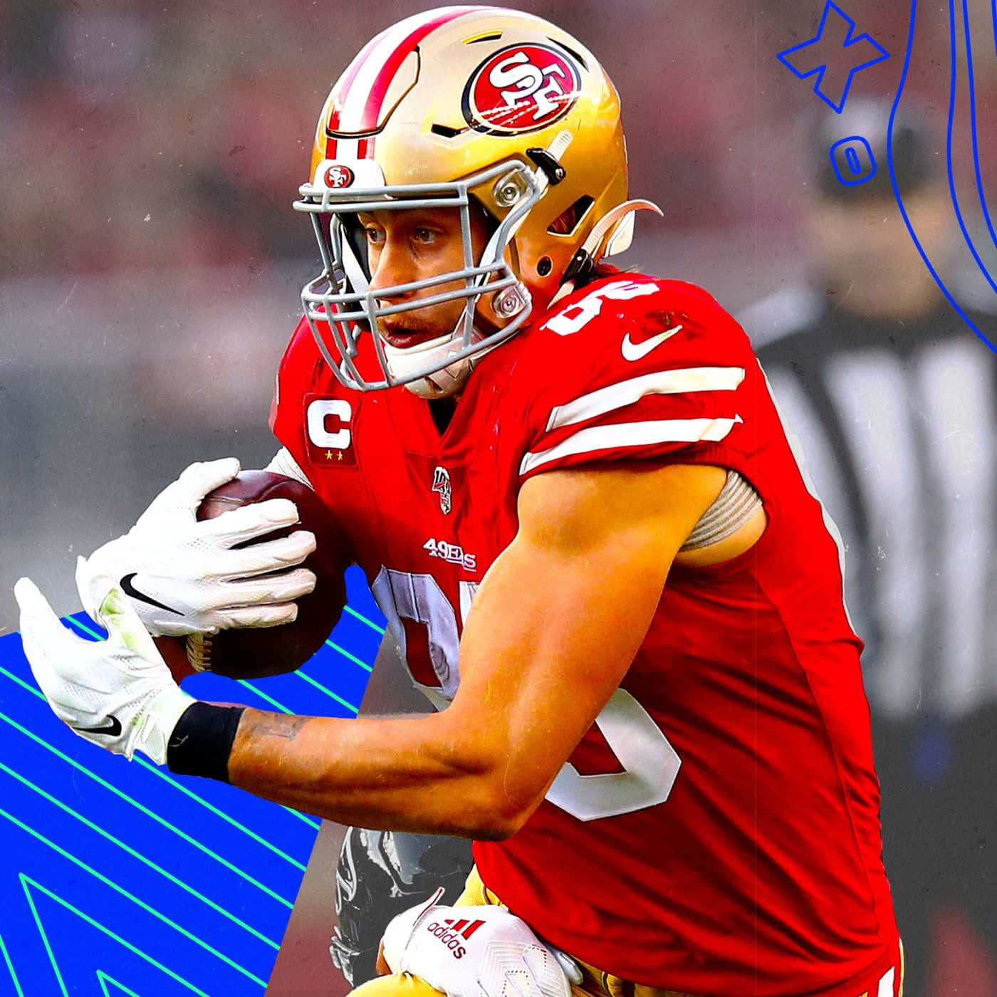 George Kittle In Action - Nfl San Francisco 49ers Tight End Wallpaper