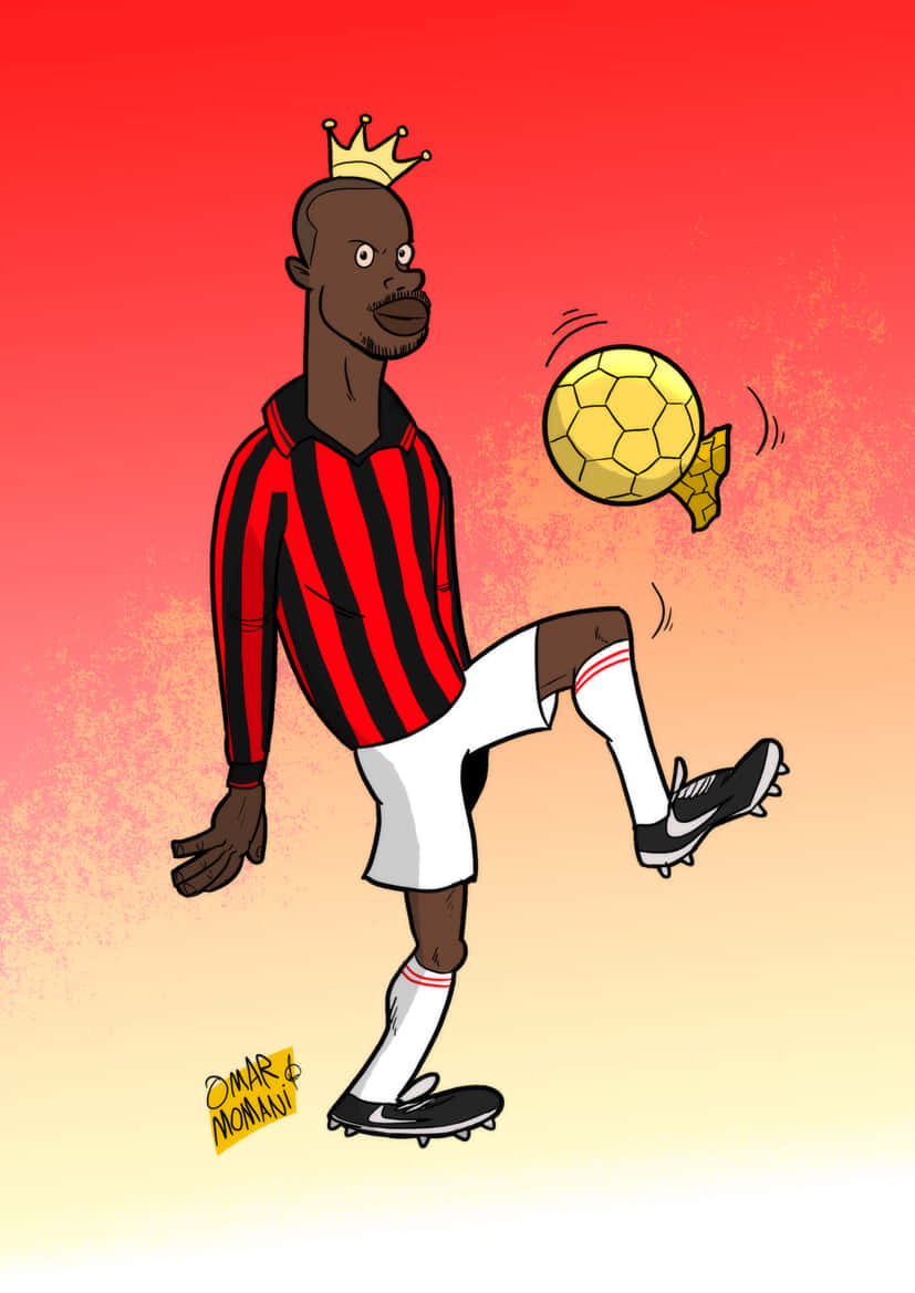 George Weah Trophy Digital Cartoon Art Wallpaper