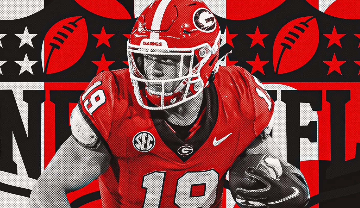 Georgia Football Player Brock Bowers Graphic Wallpaper