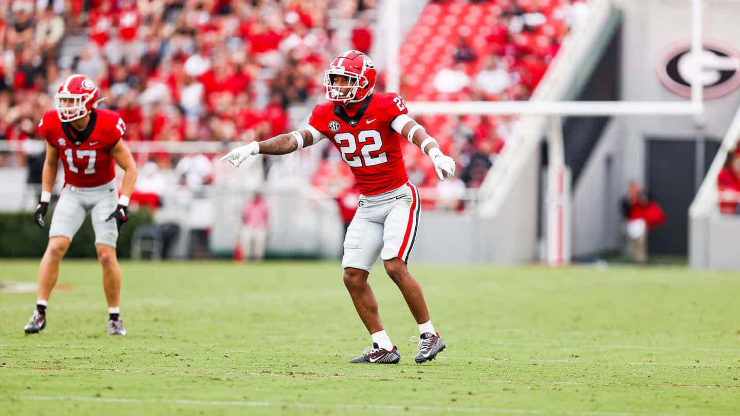 Georgia Football Player22 Action Shot Wallpaper