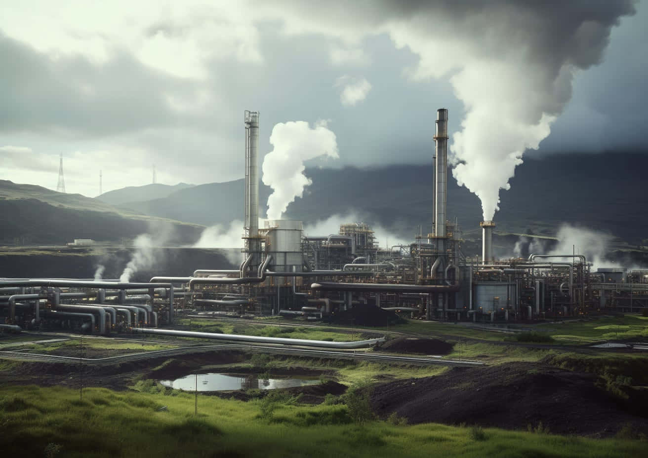 Geothermal_ Energy_ Plant_ Landscape Wallpaper