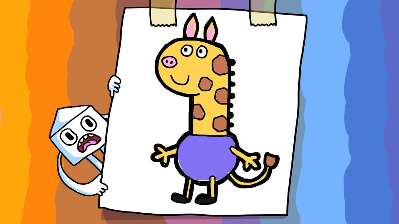 Gerald Giraffe Cartoon Drawing Wallpaper