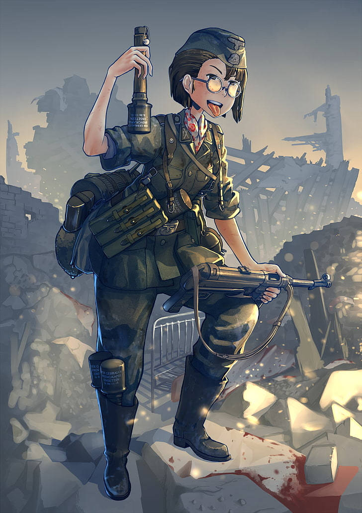 German Ww2 Fighters Anime Wallpaper