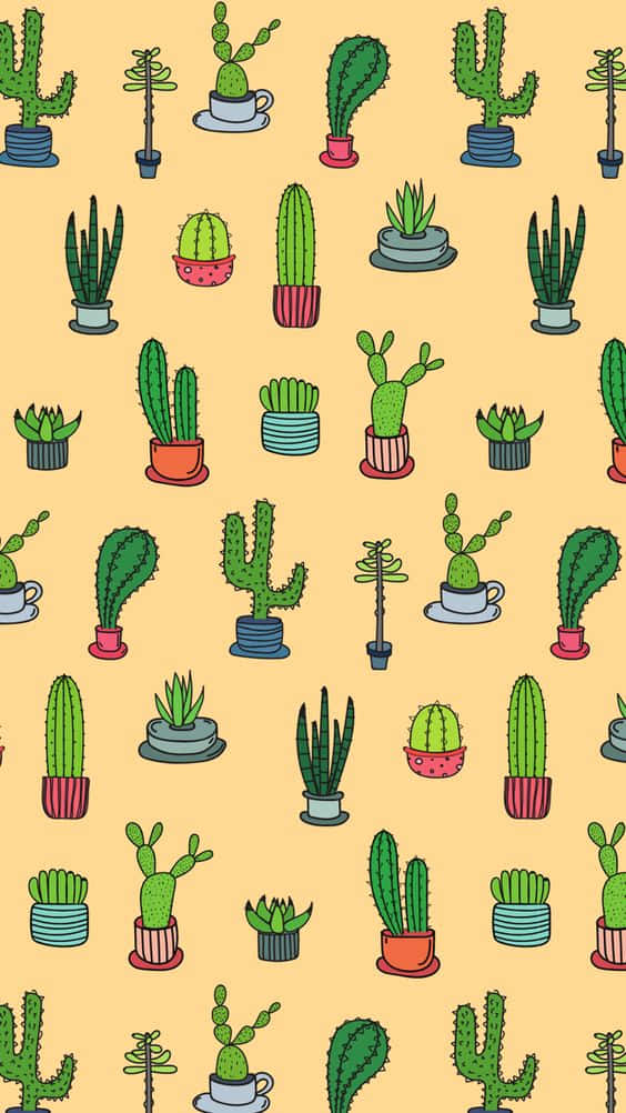 Get A Stylish Phone Case With Cactus Print. Wallpaper