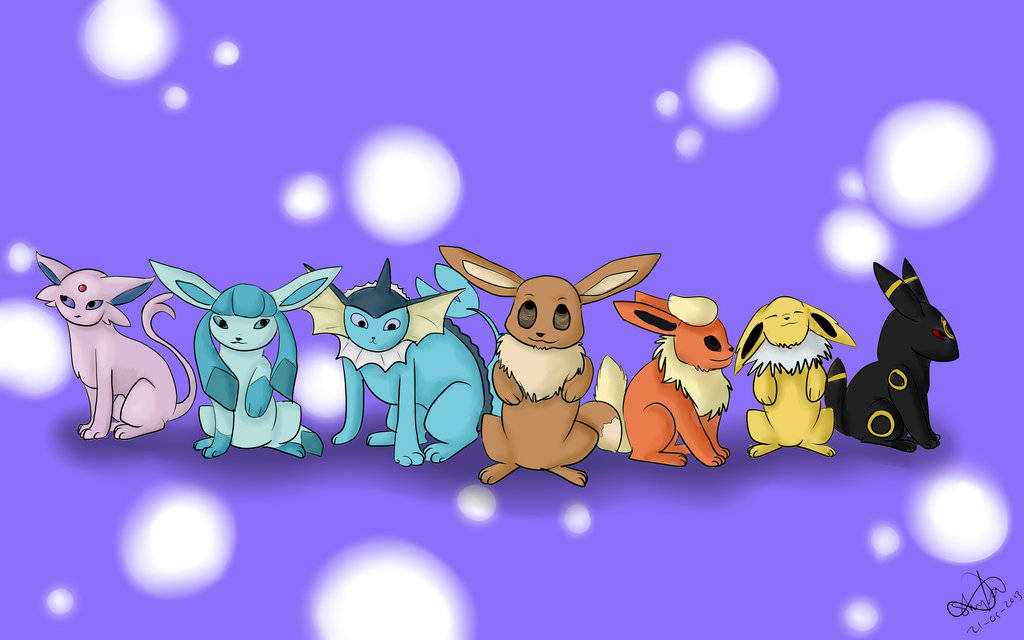 'get All Eevee Evolutions In Human Form Wallpaper