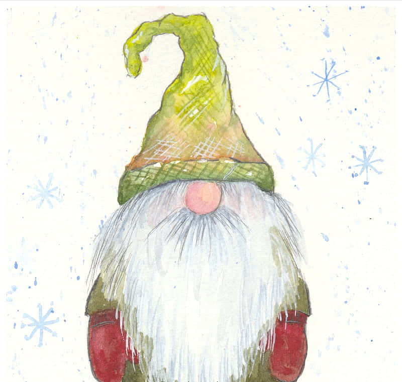 Get Into The Christmas Spirit With This Festive Gnome Wallpaper