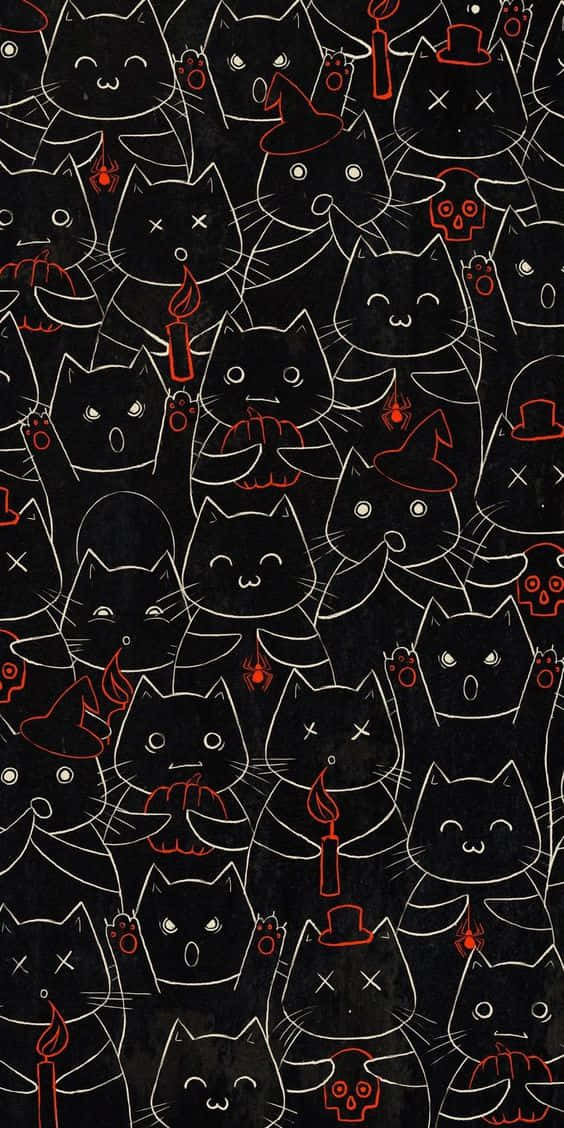 Get Into The Spirit Of The Spooky Season With Black Cat Halloween Wallpaper