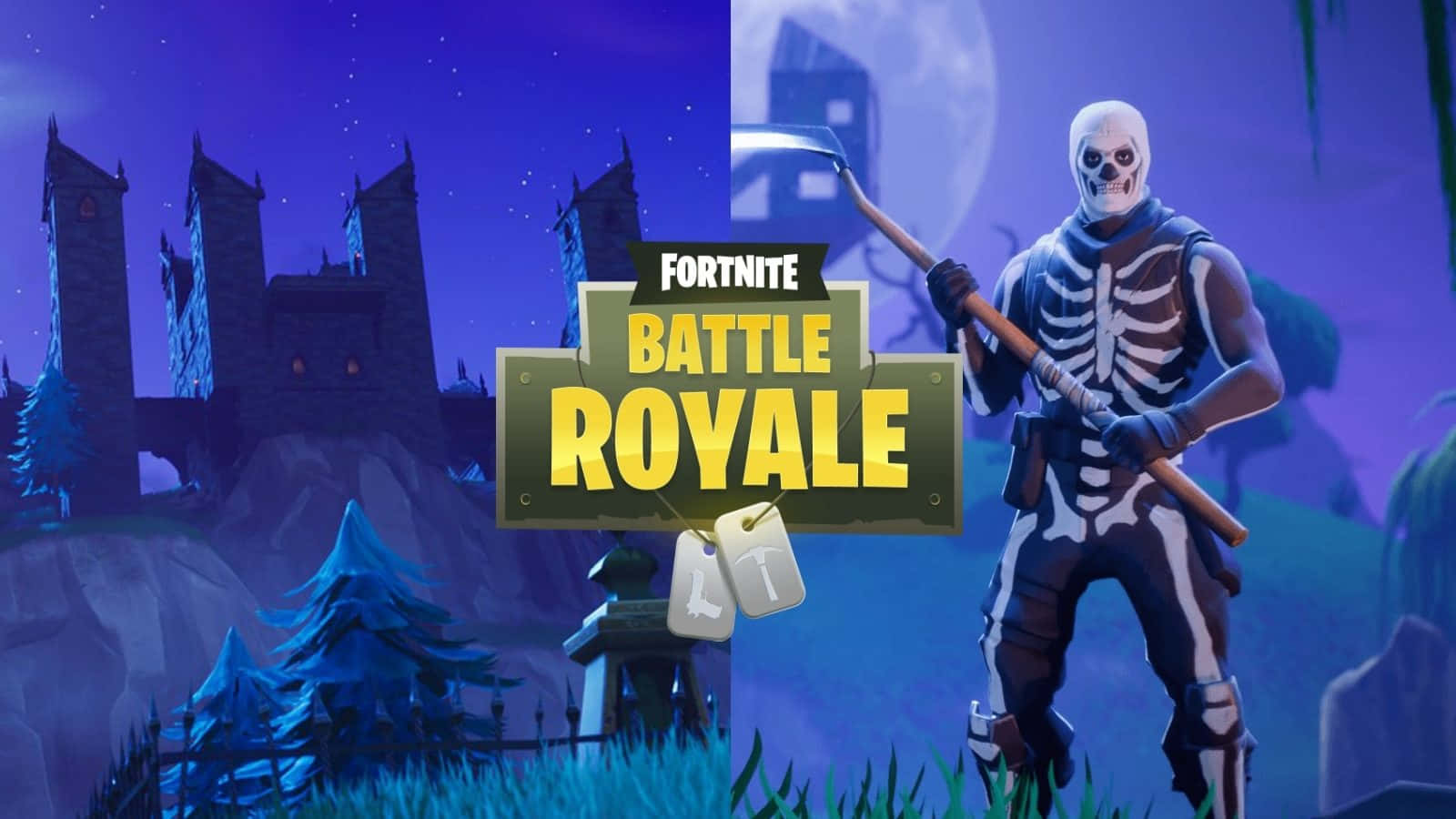 Get Ready For A Clash In Your Favorite Game With The Striking Purple Skull Trooper! Wallpaper