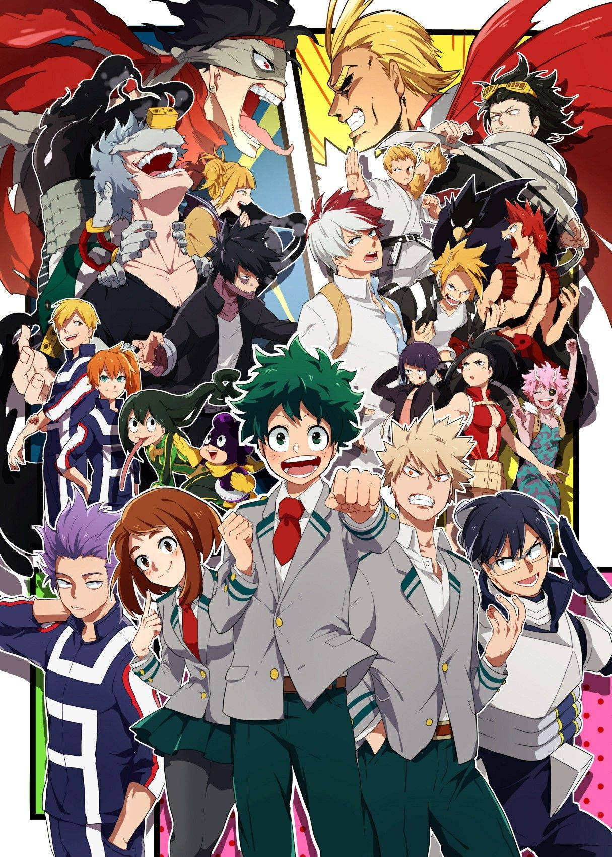 Get Ready For High-flying Action With The Cast Of My Hero Academia Wallpaper