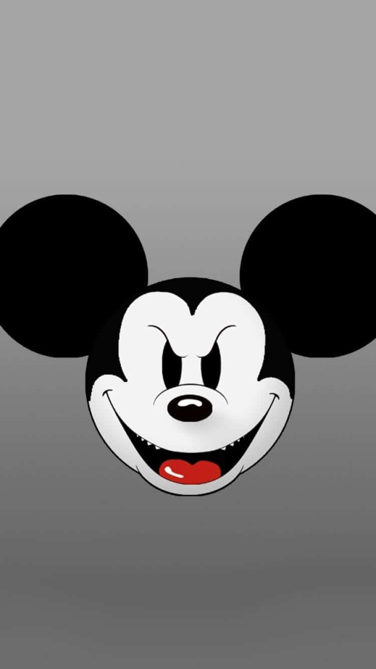 Get Ready To Connect With Your Favorite Mouse With The New Black Mickey Mouse Phone Wallpaper