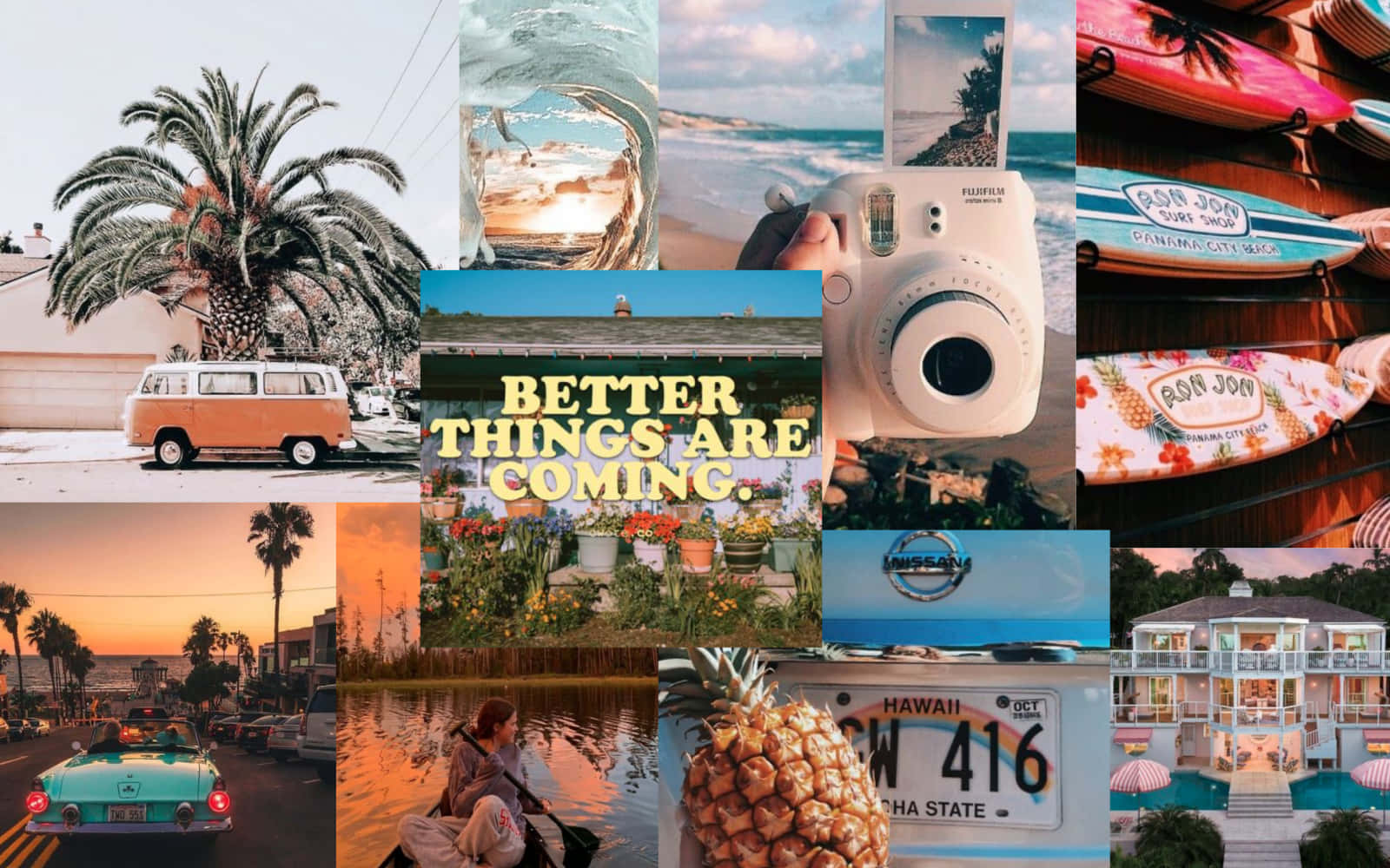 Get Ready To Send Summer Vibes With Aesthetically Pleasing Collage Laptop Wallpaper