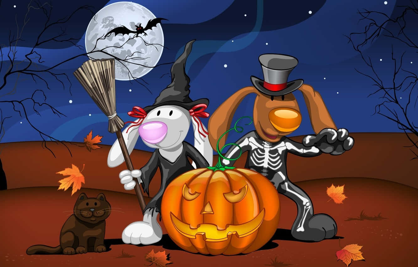 Get Spooky This Halloween With A Skeleton Costume Wallpaper